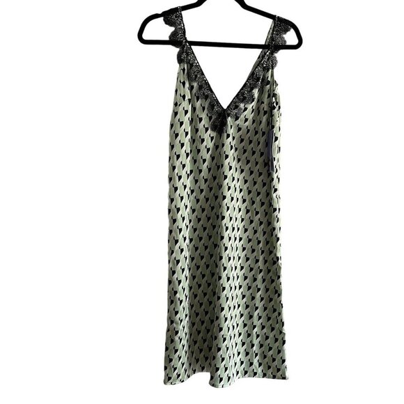 Future Collective Kahlana Barfield Brown Wmn SZ XS Green/Black Slip Dress NWT - Picture 2 of 10